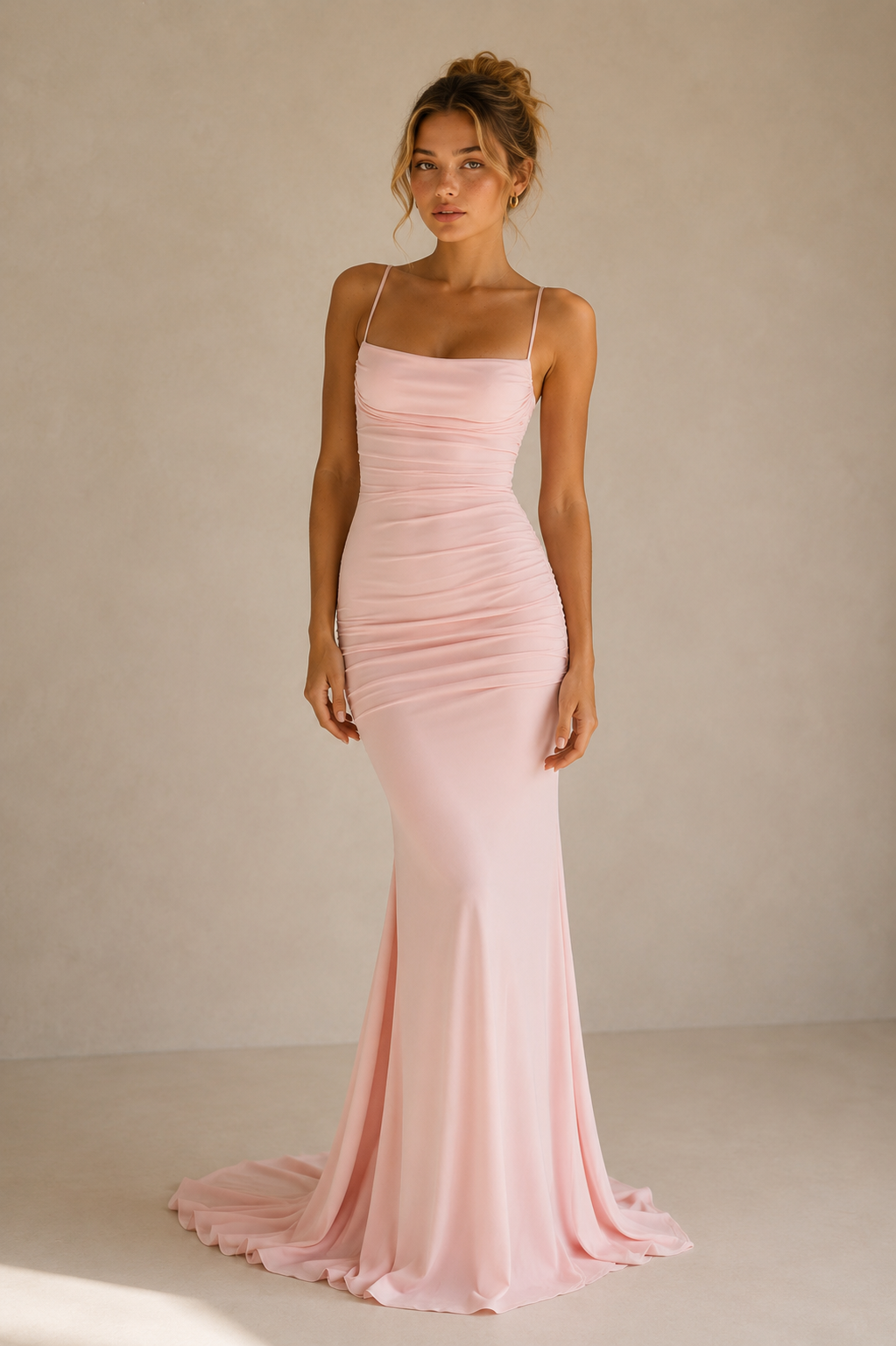 Luxury Blush Open Back Maxi Dress