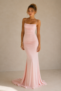 Luxury Blush Open Back Maxi Dress